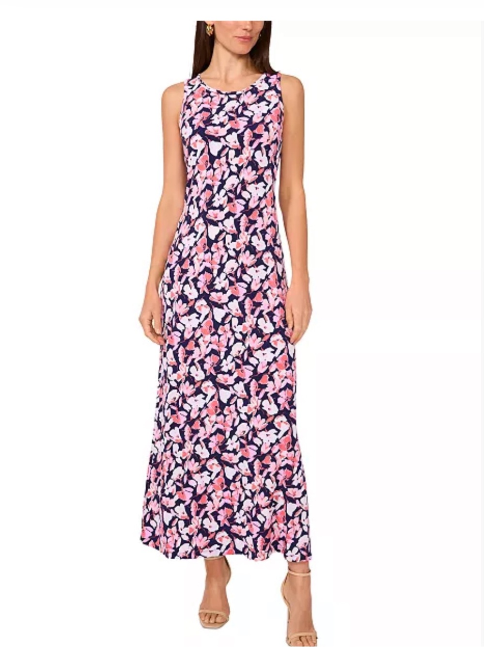 Vince Camuto Sleeveless Pink Floral Maxi Dress sz XL nwt